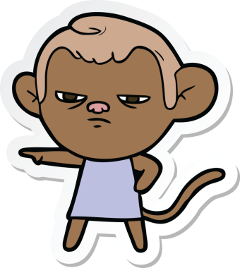 Çizgi film maymununun orijinal çıkartması