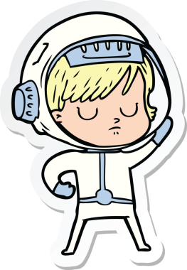 Bir astronot kadının orijinal çıkartması.