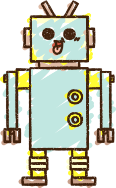 Orijinal Mutlu Robot Tebeşiri Çizimi