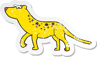 Orijinal tedirgin çizgi film leoparı çıkartması