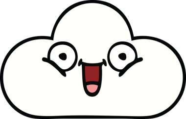 Beyaz bir bulutun orijinal şirin karikatürü