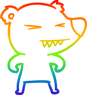 Kızgın bir kutup ayısı çizgi filminin orjinal gökkuşağı gradyan çizimi