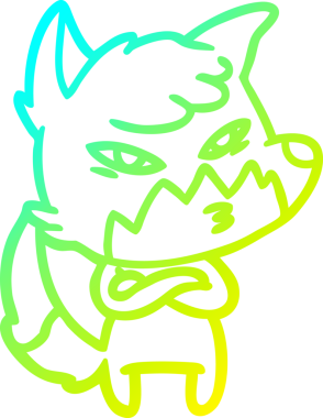 Akıllı bir tilki çizgi filminin orijinal soğuk gradyan çizimi