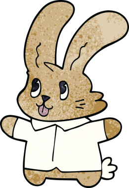 original cartoon doodle jolly rabbit