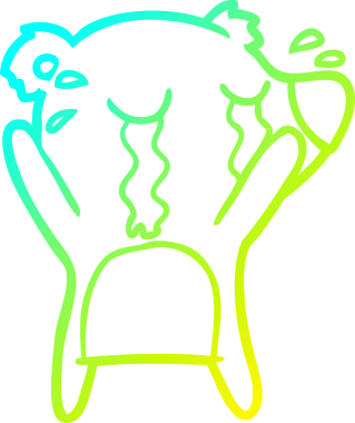 Ağlayan bir kutup ayısının orijinal soğuk eğimli çizgi çizimi