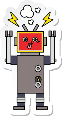 Çizgi film robotunun orijinal çıkartması.