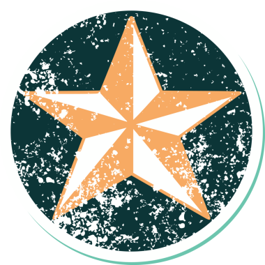 Bir yıldızın orijinal ikonik baskı stili dövme görüntüsü