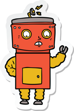 Çizgi film robotunun orijinal çıkartması