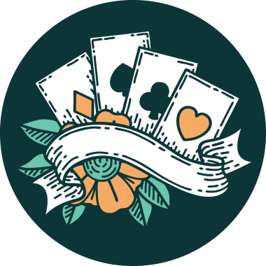 Kartların ve pankartın orijinal ikonik dövme biçimi