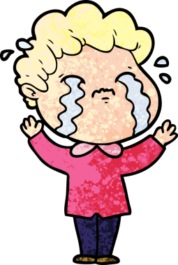 Orijinal çizgi filmci ağlıyor.