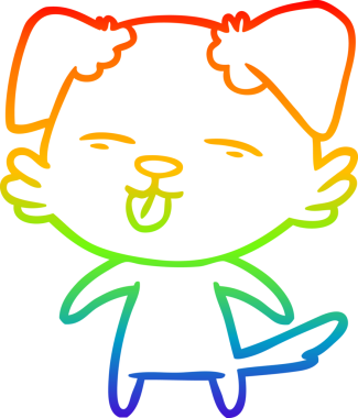 Orijinal gökkuşağı gradyan çizgi çizimi.