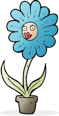 Bir insan tarafından çizilmiş orijinal karikatür çiçeği.