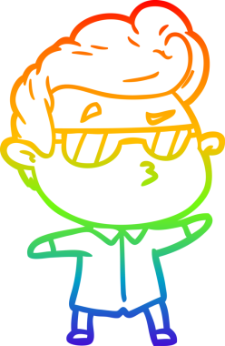 Orijinal gökkuşağı gradyan çizgi çizimi.