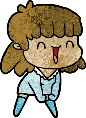 Bir insan tarafından çizilmiş orijinal karikatür kadın.