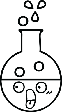 Bir test tüpünün orijinal çizgi çizimi