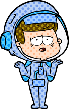 Orijinal çizgi film yorgun astronot