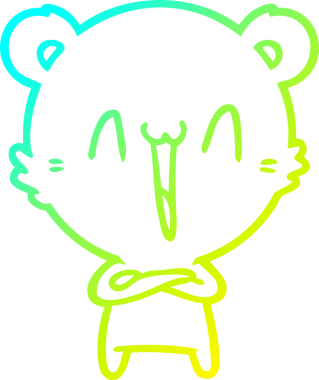 Mutlu bir ayı çizgi filminin orijinal soğuk gradyan çizimi