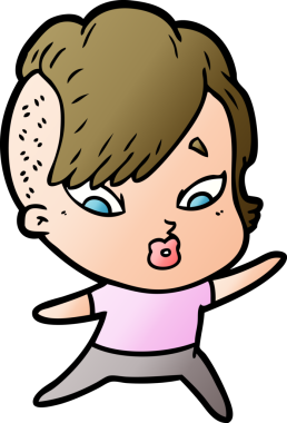 Orijinal çizgi film kızı işaret ederek şaşırttı