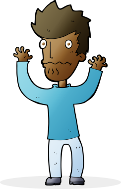 Orijinal karikatür korkmuş adam