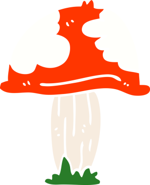 Orijinal karikatür. Zehirli mantar.