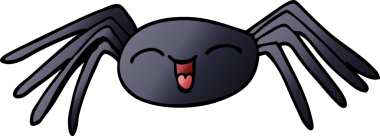 Orijinal karikatür Mutlu örümcek