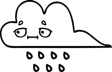 Bir yağmur bulutunun orijinal çizgi çizimi