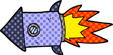 Orijinal karikatür uzay roketi