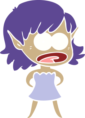 Orijinal düz renkli çizgi film Elf kızı şok etti