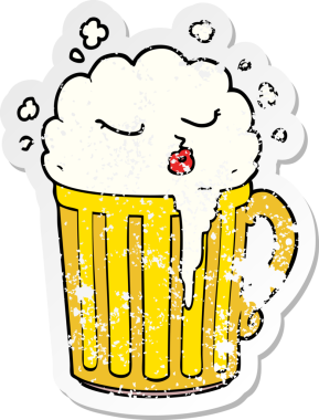 Çizgi film kupasının orijinal üzgün çıkartması.