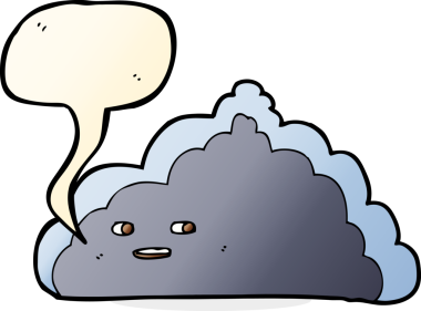 Konuşma baloncuklu orijinal çizgi film bulutu