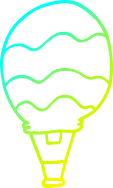 Bir karikatür sıcak hava balonunun orijinal soğuk eğim çizimi