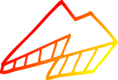 Bir çizgi film yıldırımının orjinal sıcak çizgi çizimi