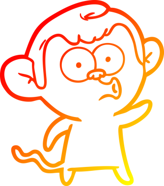 Çizgi film karakteri öten bir maymunun orjinal sıcak çizgi çizimi