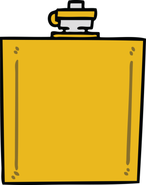 Orijinal el çizimi çizgi film cep şişesi