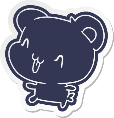 Orijinal çizgi film çıkartması kawaii şirin mutlu ayı