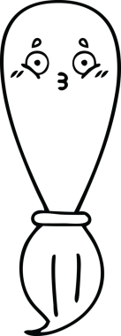 Orijinal çizgi bir boya fırçası çizimi