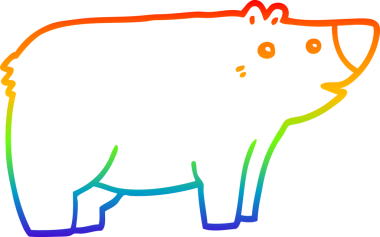 Orijinal gökkuşağı gradyanı çizgi film ayısının çizimi