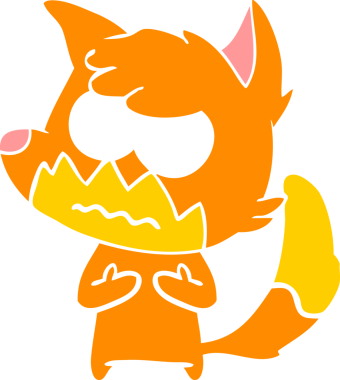 Orijinal düz renkli çizgi film rahatsız edici tilki