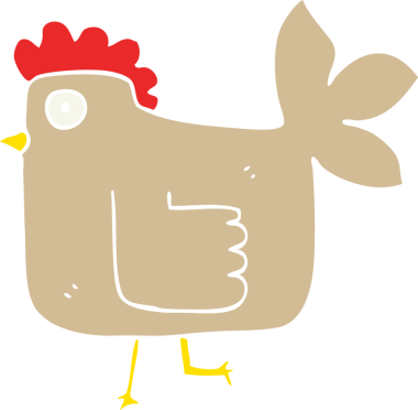 Orijinal düz renkli çizgi film tavuğu