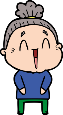 Orijinal çizgi film Mutlu yaşlı bayan