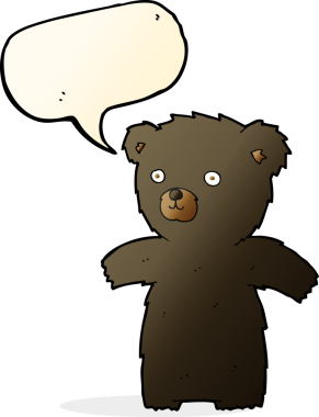 Konuşma baloncuklu orijinal siyah ayı.