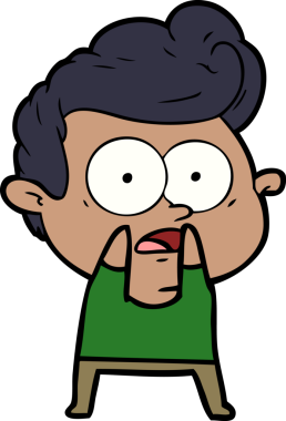 Orijinal çizgi film bakışlı adam