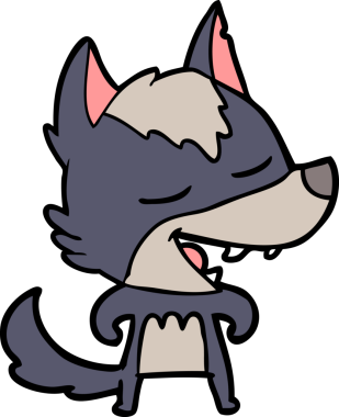 Çizgi film kurdu gülüyor.