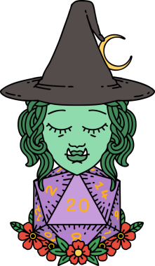 Orijinal Retro Dövme Biçimi 20 zarlı yarı ork sihirbazı