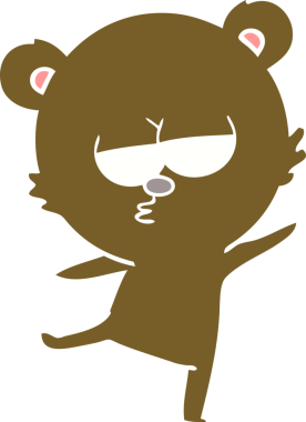 Orjinal sıkılmış ayı düz renkli çizgi film