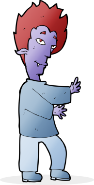 Bir insan tarafından çizilmiş orijinal vampir çizgi filmi.