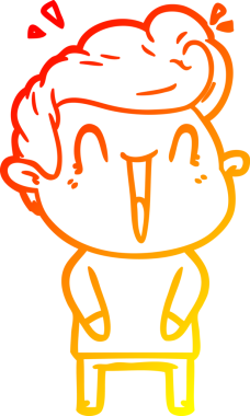 Orijinal sıcak çizgi çizgi film çizimi heyecanlı bir adam