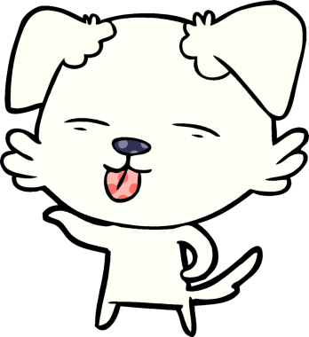 Dilini dışarı çıkaran orijinal çizgi film köpeği.