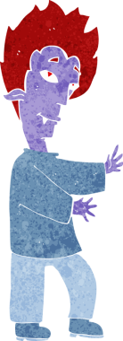 Bir insan tarafından çizilmiş orijinal vampir çizgi filmi.