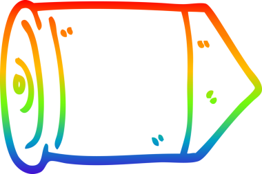 Orijinal gökkuşağı gradyan çizgi çizimi bir karikatür altın kurşun